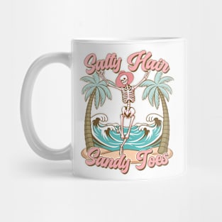 "Salty Hair Sandy Toes" Vintage Skeleton Mug